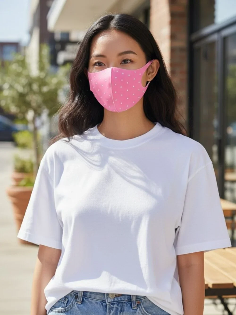 Pink Rhinestone Studded Reusable Face Mask Y2K Barbiecore Glam Festival Mask NWT